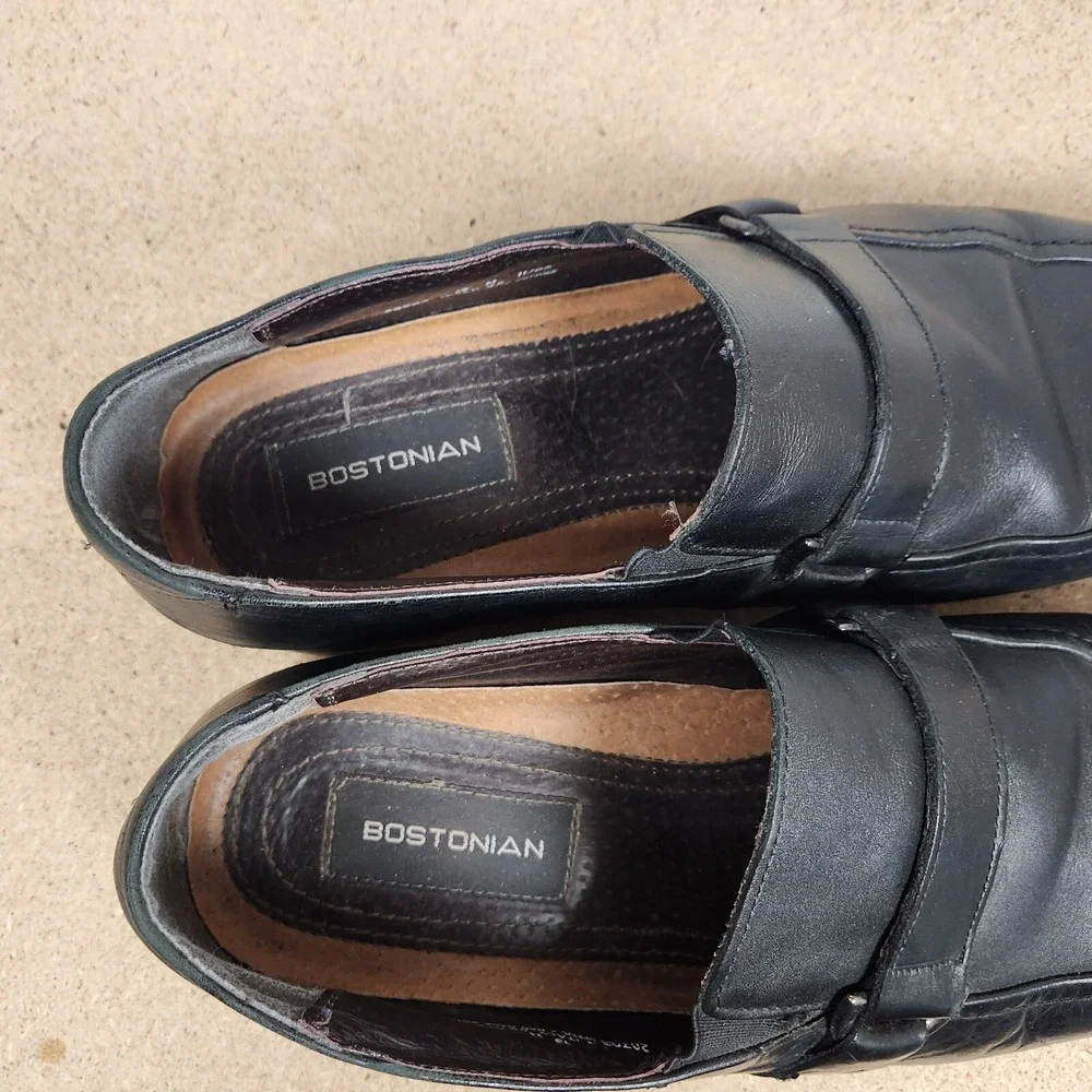 BOSTONIAN CROWN WINDSOR Made In Italy Black‎ Leather  13 Men's slip on  Loafers